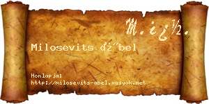 Milosevits Ábel névjegykártya